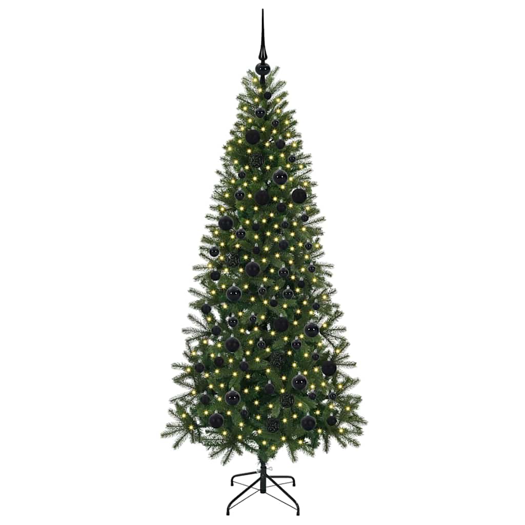Albero di Natale artificiale con 300 LED Verde 180 cm PE e PVC