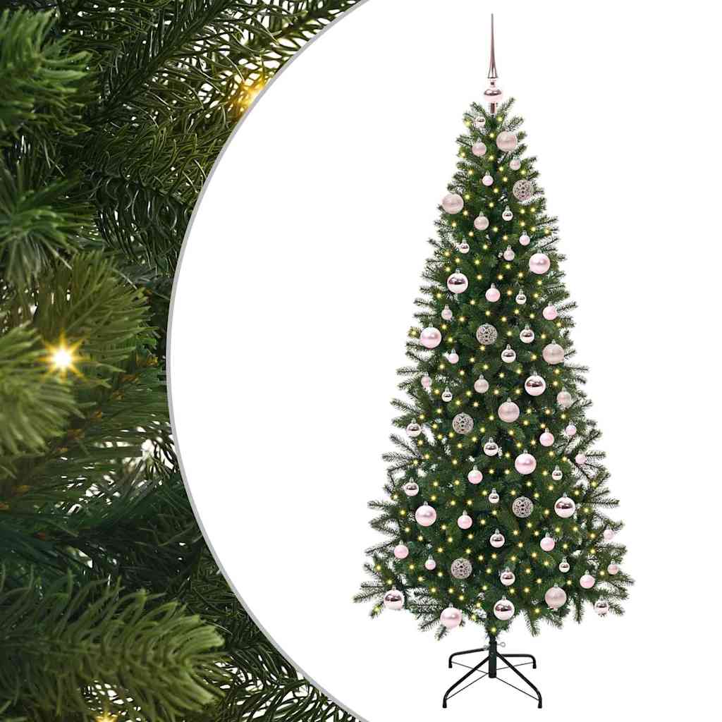 Albero di Natale artificiale con 300 LED Verde 180 cm PE e PVC