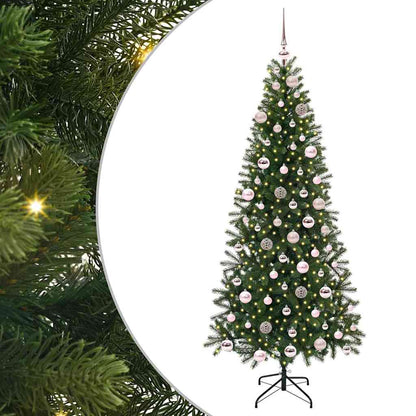 Albero di Natale artificiale con 300 LED Verde 180 cm PE e PVC