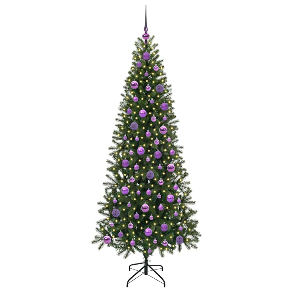 Albero di Natale artificiale con 300 LED Verde 180 cm PE e PVC