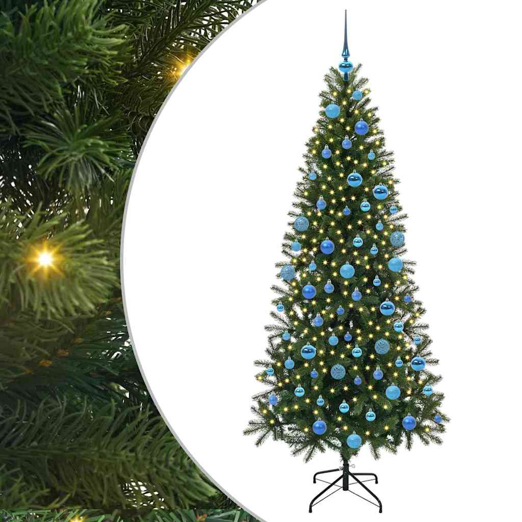 Albero di Natale artificiale con 300 LED Verde 180 cm PE e PVC