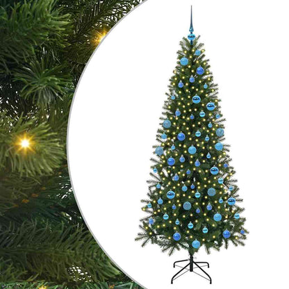 Albero di Natale artificiale con 300 LED Verde 180 cm PE e PVC