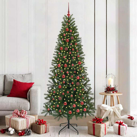 Albero di Natale artificiale con 300 LED Verde 210 cm PE e PVC