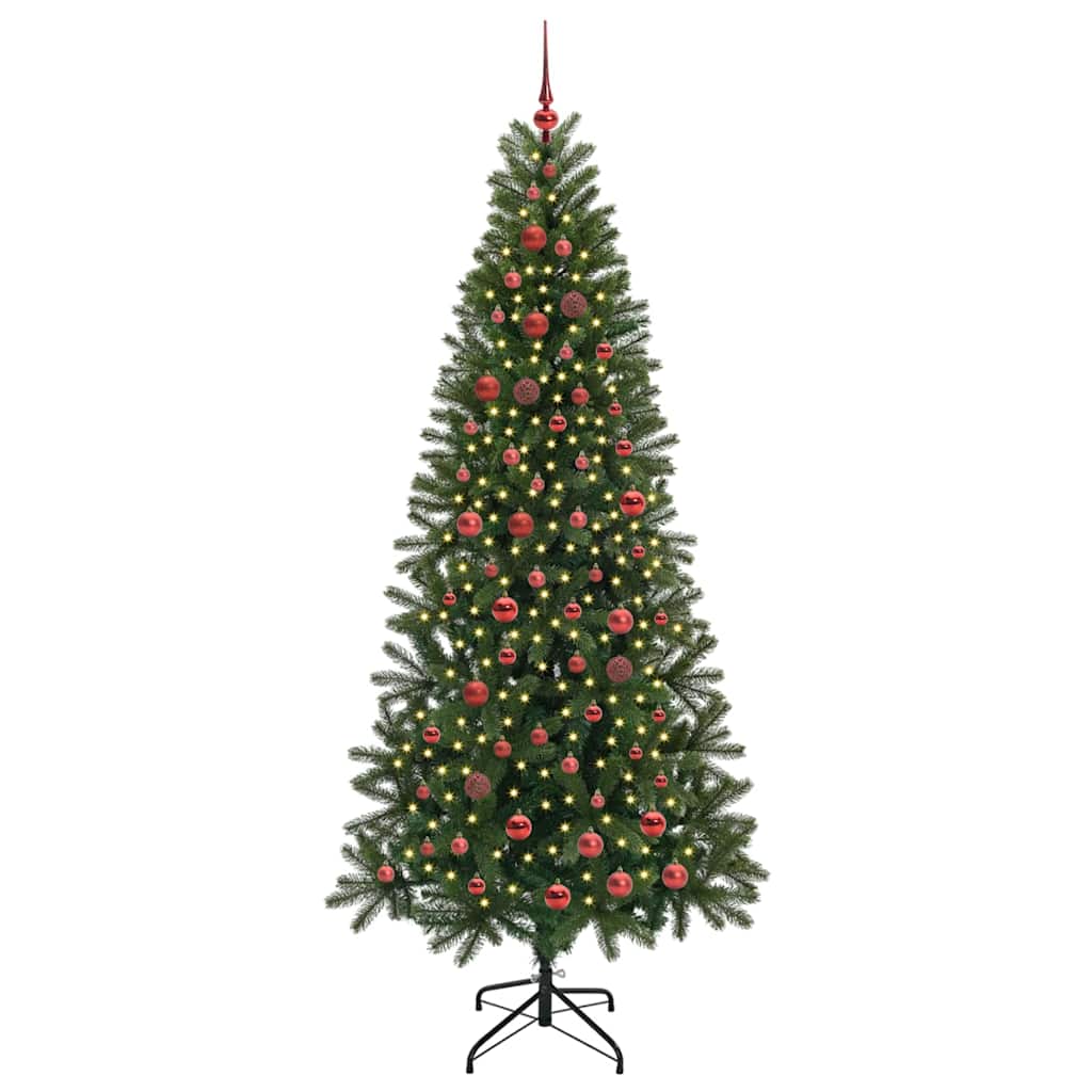 Albero di Natale artificiale con 300 LED Verde 210 cm PE e PVC