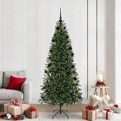 Albero di Natale artificiale con 300 LED Verde 210 cm PE e PVC