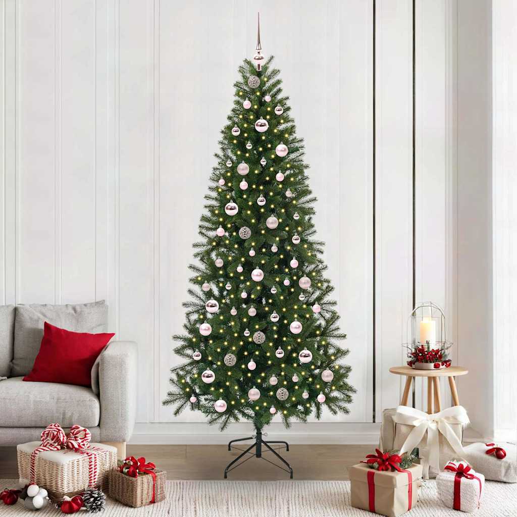 Albero di Natale artificiale con 300 LED Verde 210 cm PE e PVC