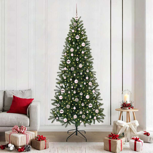 Albero di Natale artificiale con 300 LED Verde 210 cm PE e PVC