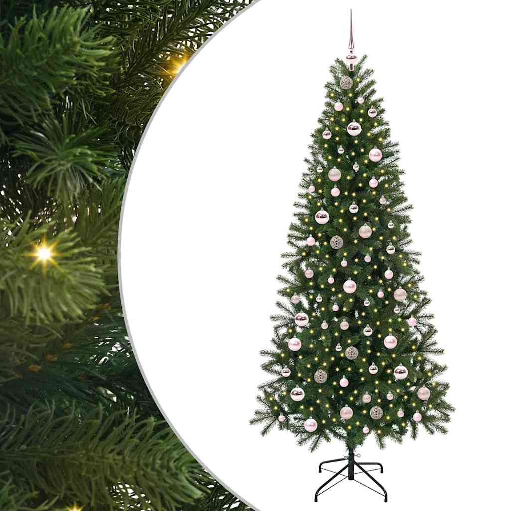 Albero di Natale artificiale con 300 LED Verde 210 cm PE e PVC