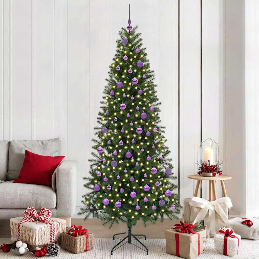 Albero di Natale artificiale con 300 LED Verde 210 cm PE e PVC