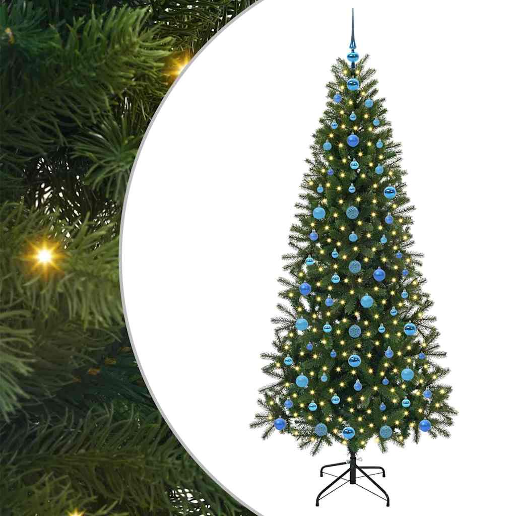 Albero di Natale artificiale con 300 LED Verde 210 cm PE e PVC