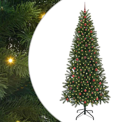 Albero di Natale artificiale con 300 LED Verde 240 cm PE e PVC