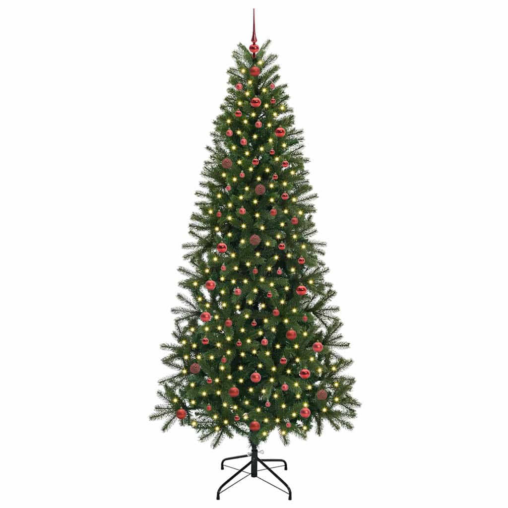 Albero di Natale artificiale con 300 LED Verde 240 cm PE e PVC