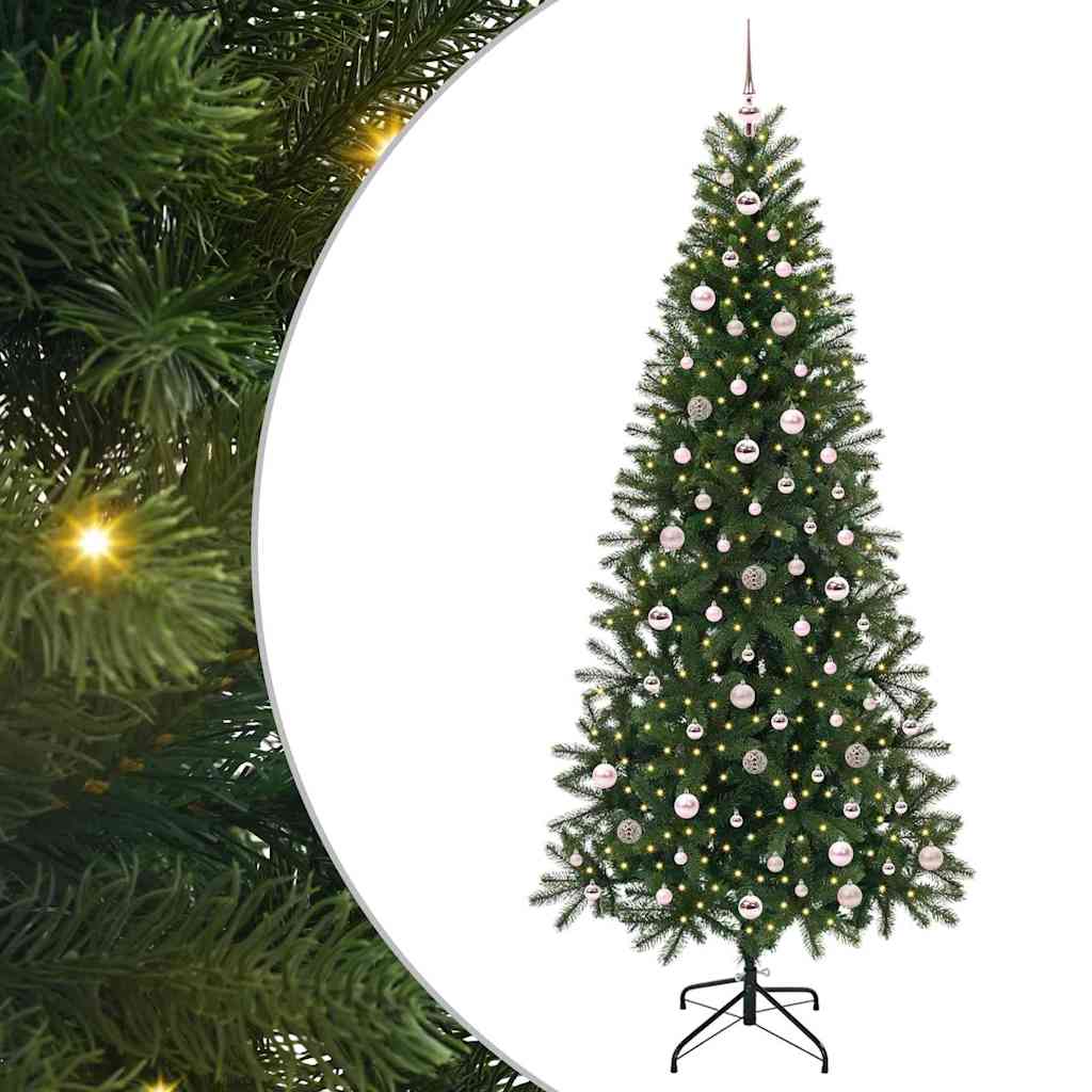 Albero di Natale artificiale con 300 LED Verde 240 cm PE e PVC