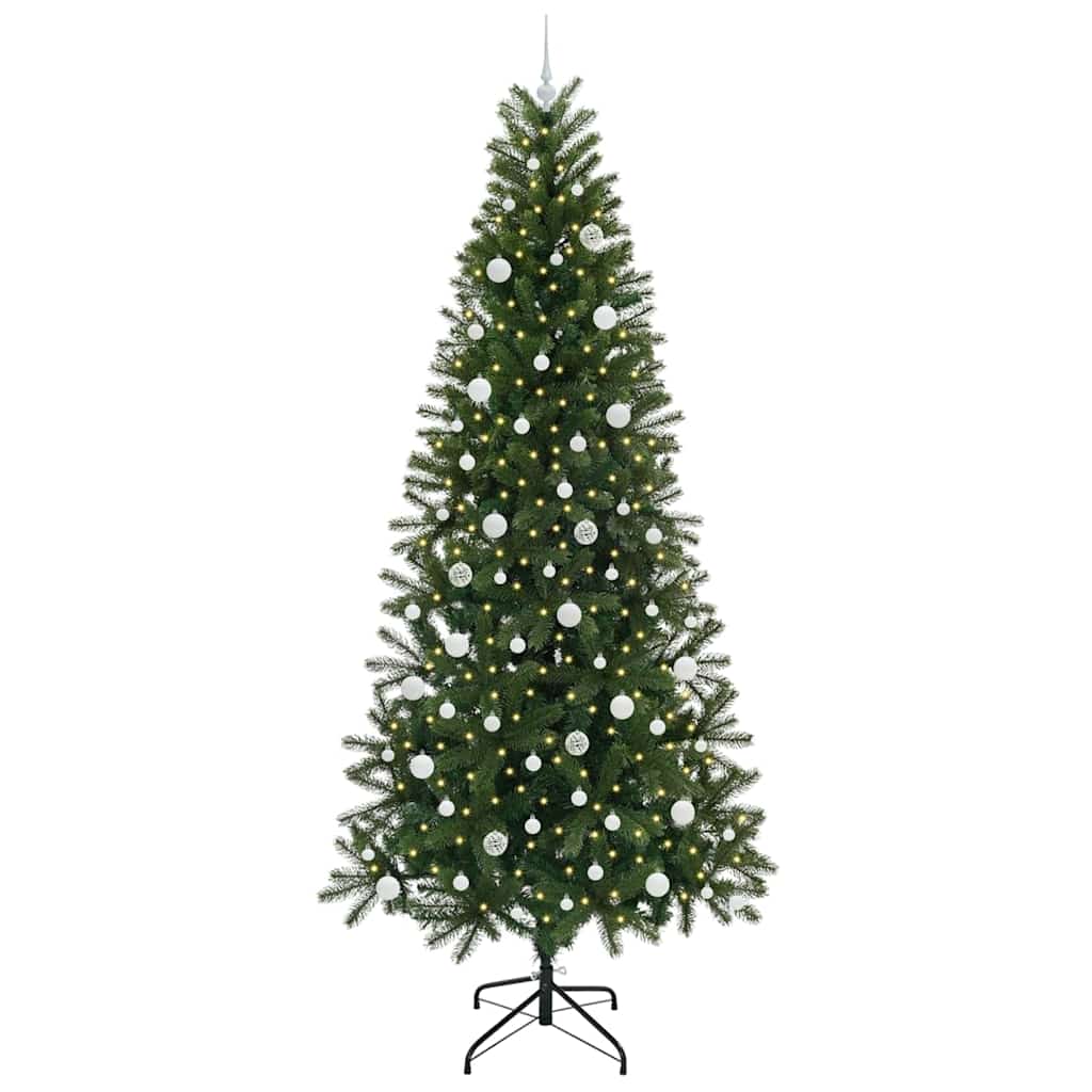 Albero di Natale artificiale con 300 LED Verde 240 cm PE e PVC