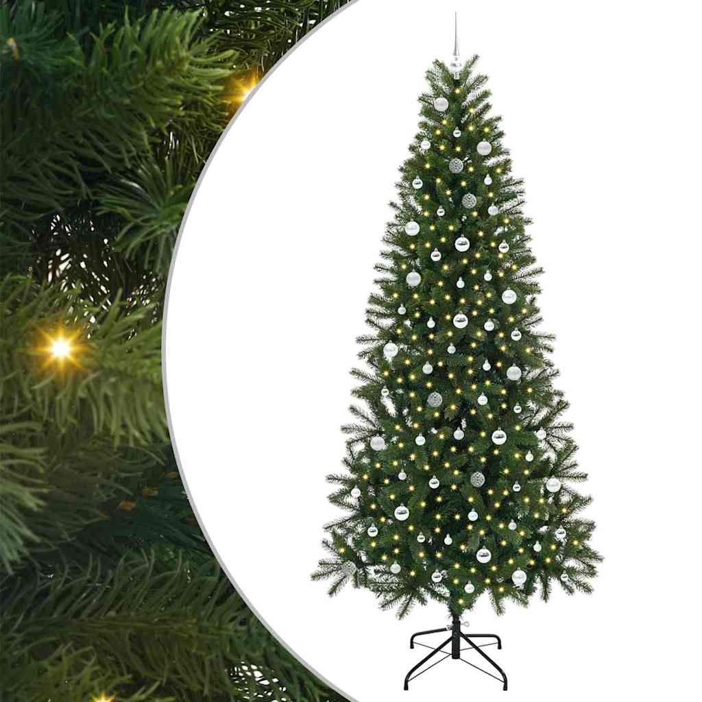Albero di Natale artificiale con 300 LED Verde 240 cm PE e PVC