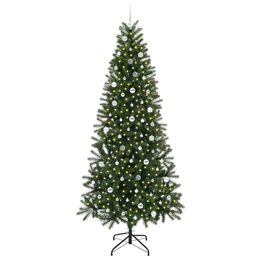 Albero di Natale artificiale con 300 LED Verde 240 cm PE e PVC
