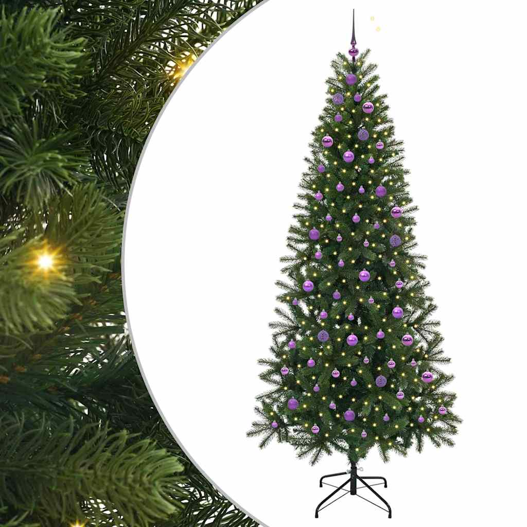Albero di Natale artificiale con 300 LED Verde 240 cm PE e PVC