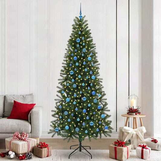 Albero di Natale artificiale con 300 LED Verde 240 cm PE e PVC