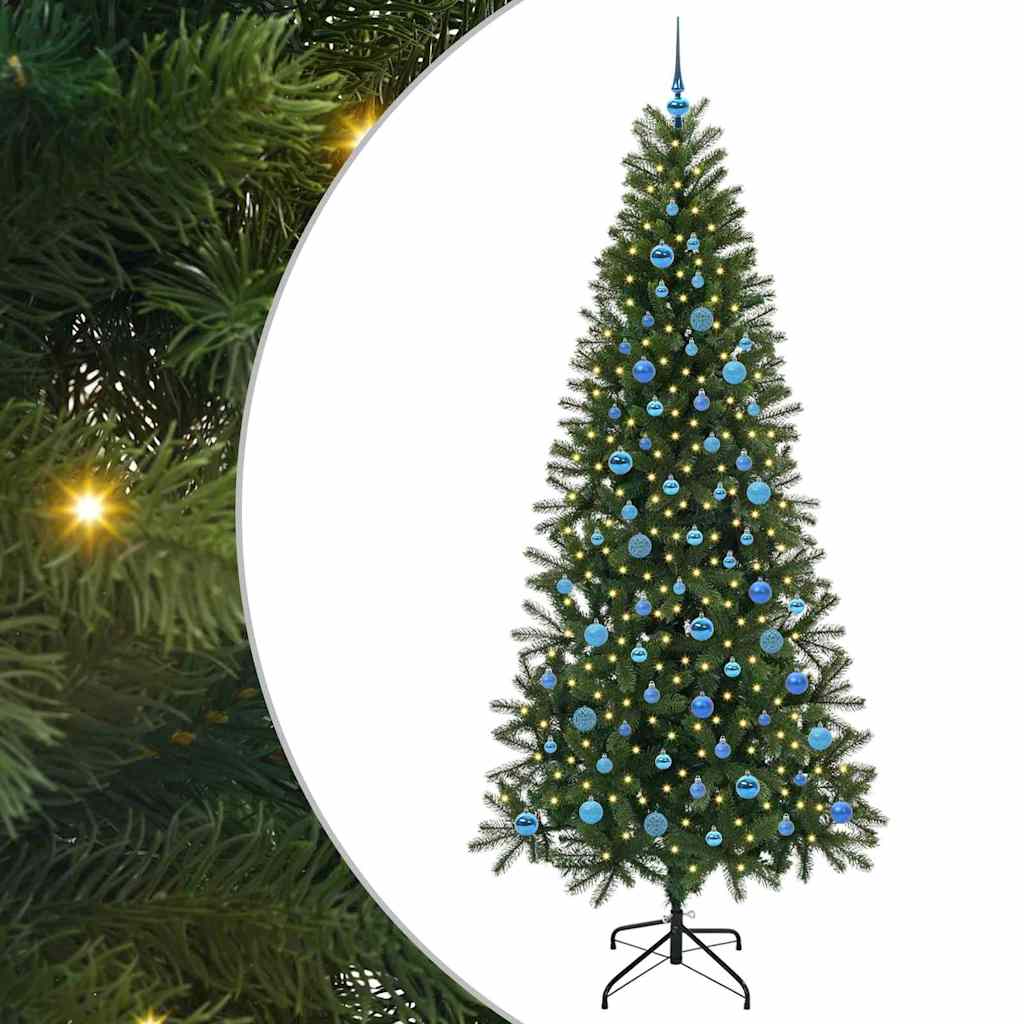 Albero di Natale artificiale con 300 LED Verde 240 cm PE e PVC