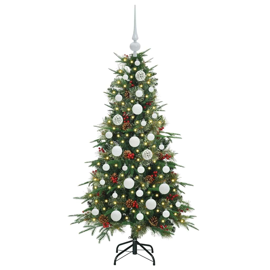 Albero di Natale Artificiale con Rami Pieghevoli Verde 120 cm