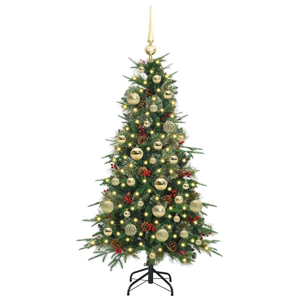 Albero di Natale Artificiale con Rami Pieghevoli Verde 120 cm