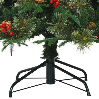 Albero di Natale Artificiale con Rami Pieghevoli Verde 210 cm