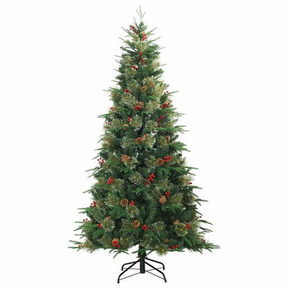 Albero di Natale Artificiale con Rami Pieghevoli Verde 210 cm