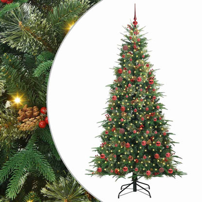 Albero di Natale Artificiale con Rami Pieghevoli Verde 210 cm