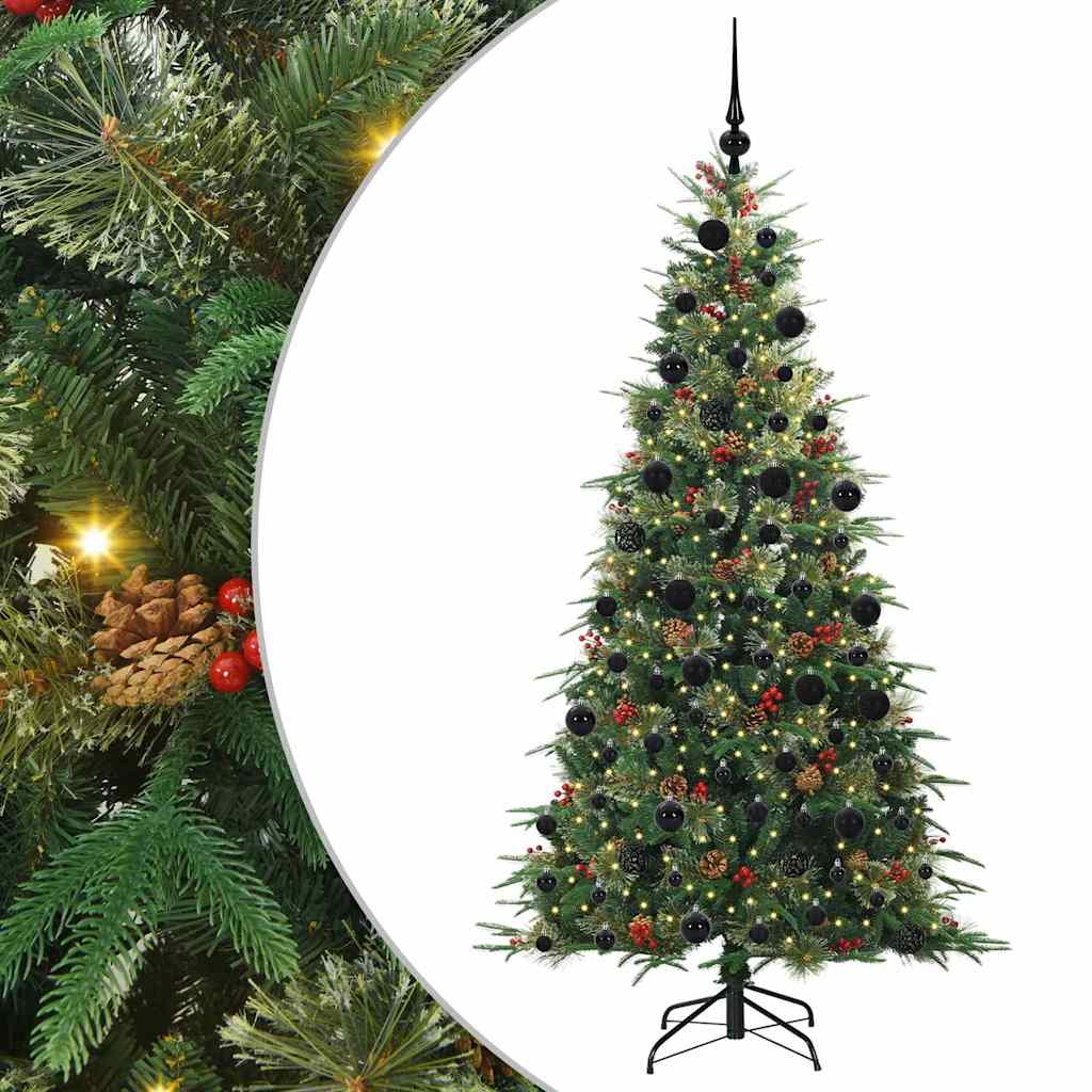 Albero di Natale Artificiale con Rami Pieghevoli Verde 210 cm