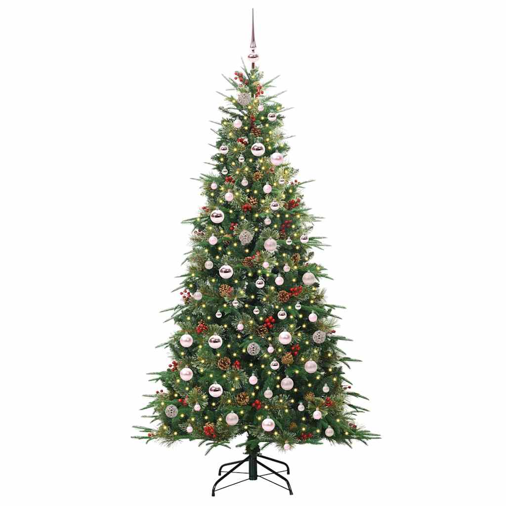 Albero di Natale Artificiale con Rami Pieghevoli Verde 210 cm