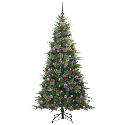 Albero di Natale Artificiale con Rami Pieghevoli Verde 210 cm
