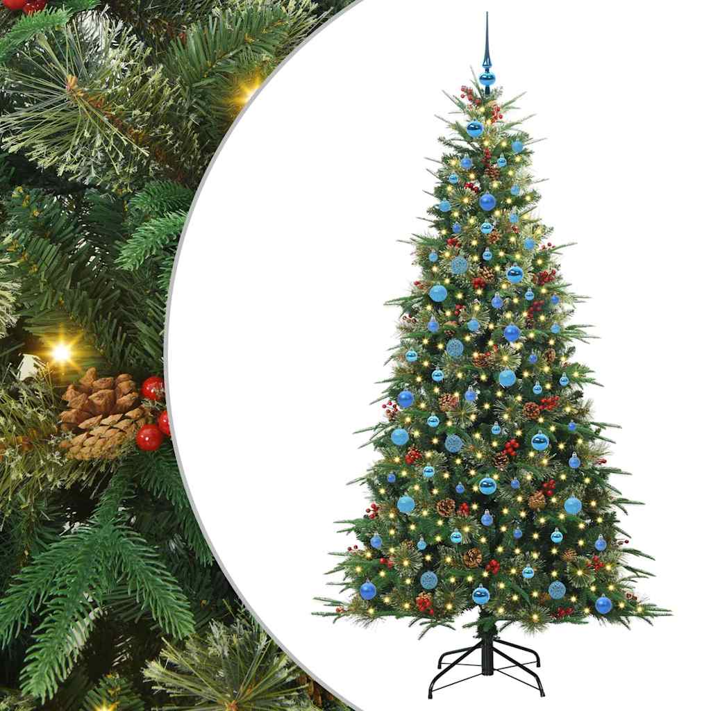 Albero di Natale Artificiale con Rami Pieghevoli Verde 210 cm
