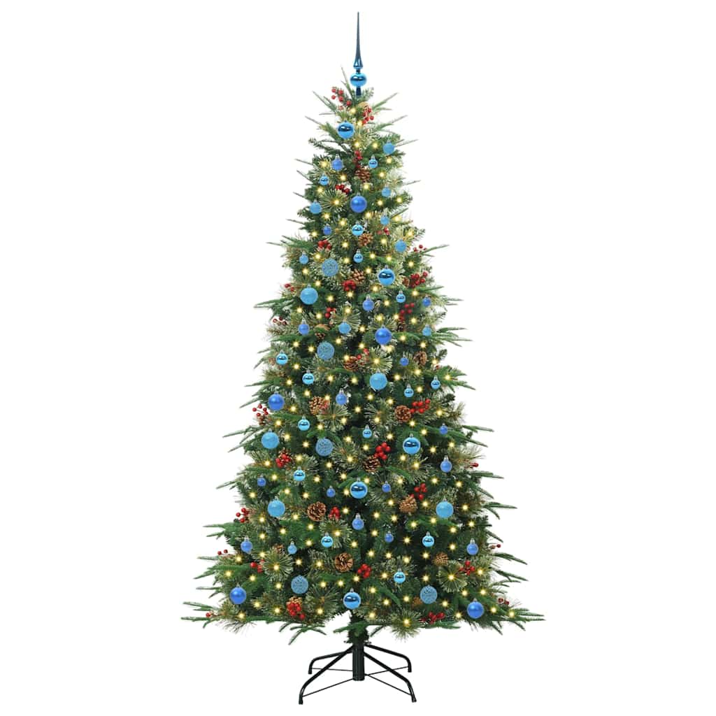 Albero di Natale Artificiale con Rami Pieghevoli Verde 210 cm