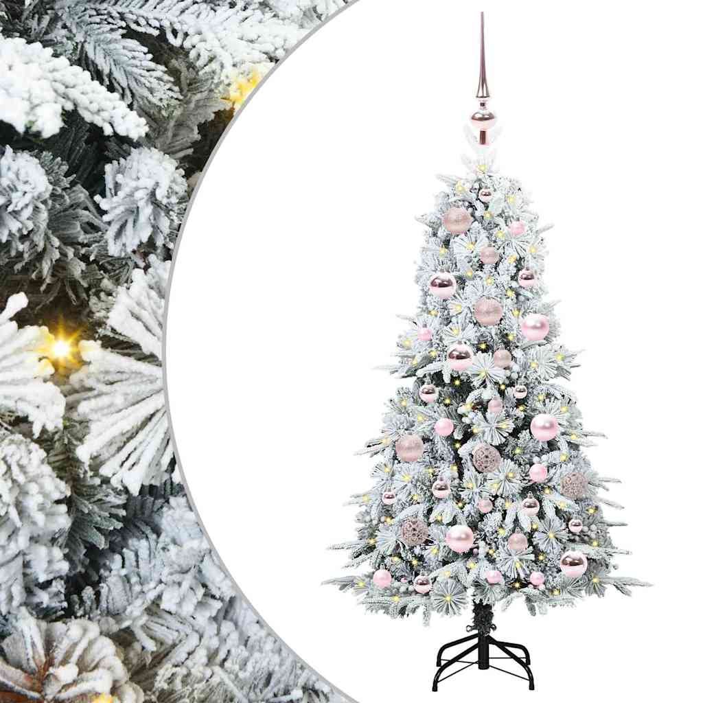 Albero di Natale Artificiale con Rami Pieghevoli Bianco 120 cm