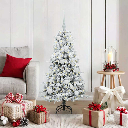 Albero di Natale Artificiale con Rami Pieghevoli Bianco 120 cm