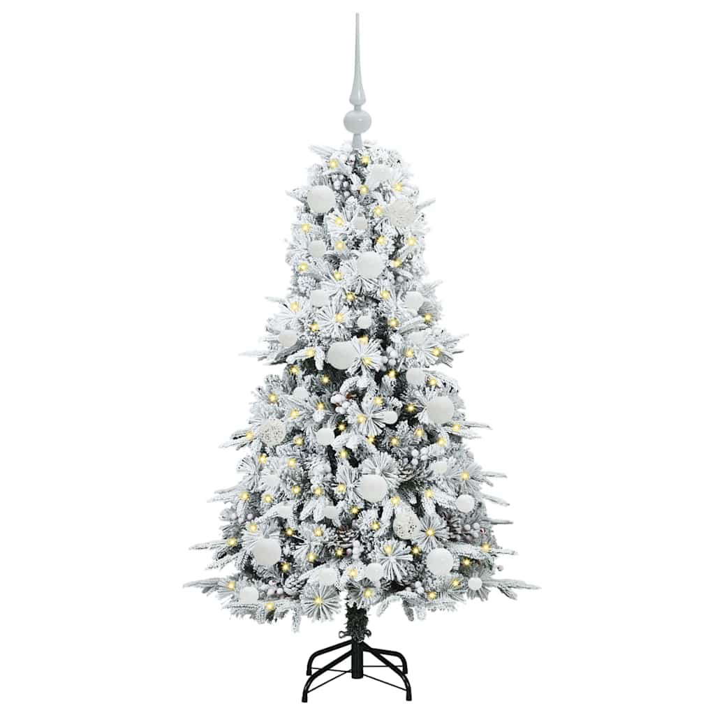 Albero di Natale Artificiale con Rami Pieghevoli Bianco 120 cm
