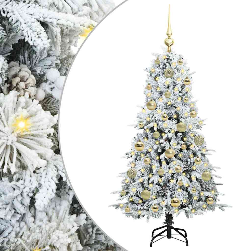 Albero di Natale Artificiale con Rami Pieghevoli Bianco 120 cm