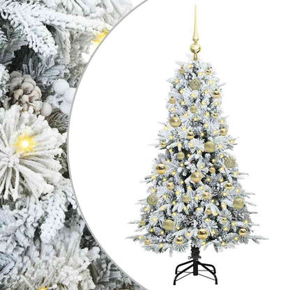 Albero di Natale Artificiale con Rami Pieghevoli Bianco 120 cm
