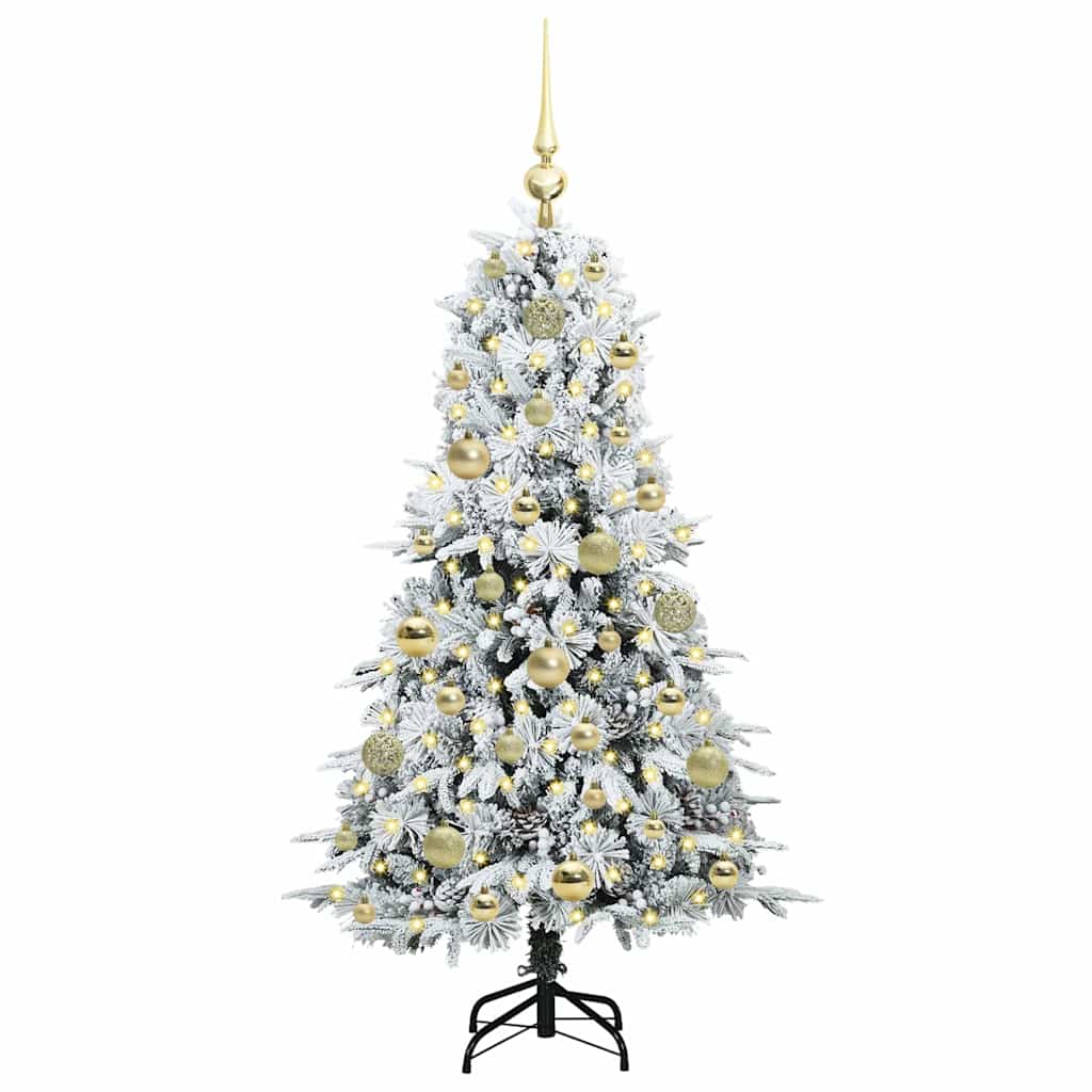 Albero di Natale Artificiale con Rami Pieghevoli Bianco 120 cm