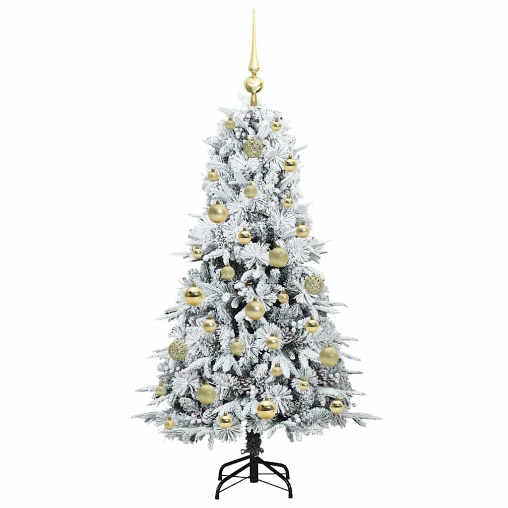 Albero di Natale Artificiale con Rami Pieghevoli Bianco 120 cm