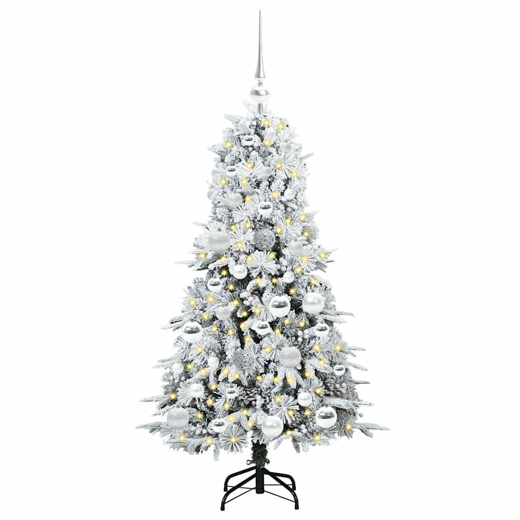 Albero di Natale Artificiale con Rami Pieghevoli Bianco 120 cm
