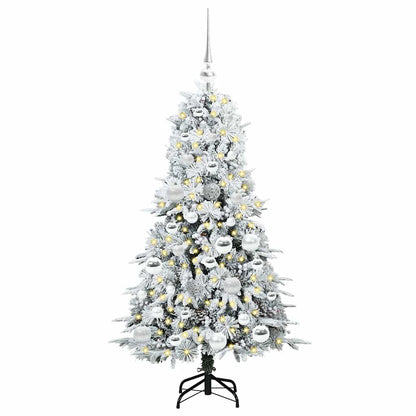 Albero di Natale Artificiale con Rami Pieghevoli Bianco 120 cm