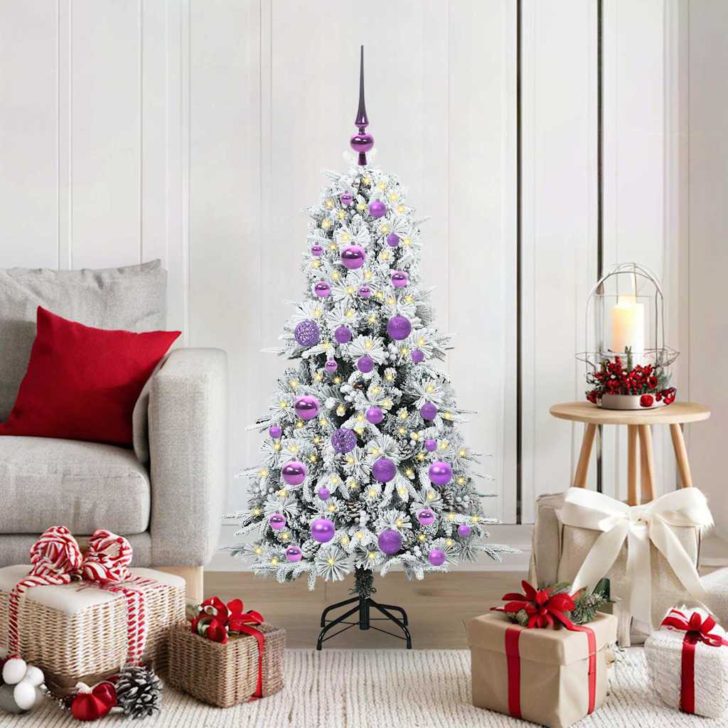 Albero di Natale Artificiale con Rami Pieghevoli Bianco 120 cm