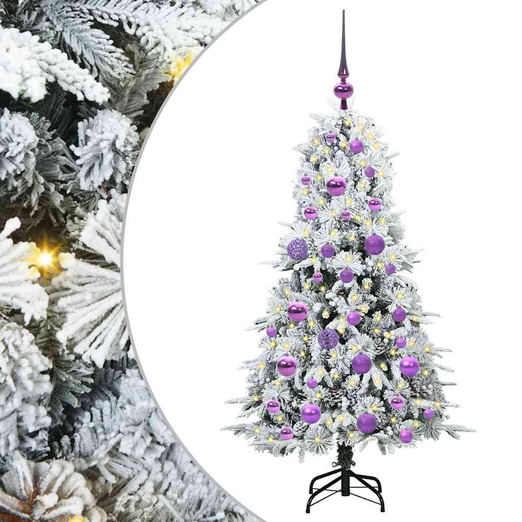 Albero di Natale Artificiale con Rami Pieghevoli Bianco 120 cm