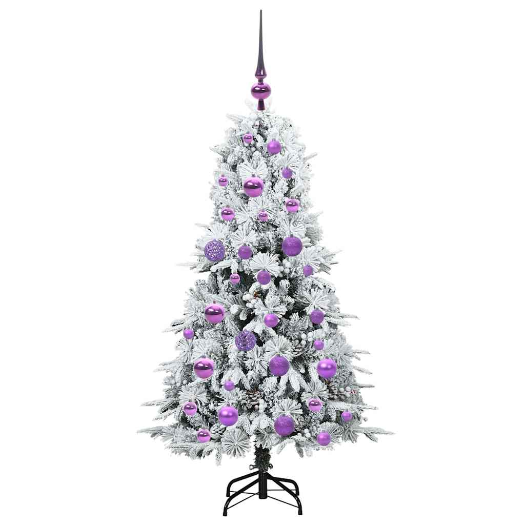 Albero di Natale Artificiale con Rami Pieghevoli Bianco 120 cm