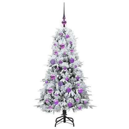 Albero di Natale Artificiale con Rami Pieghevoli Bianco 120 cm