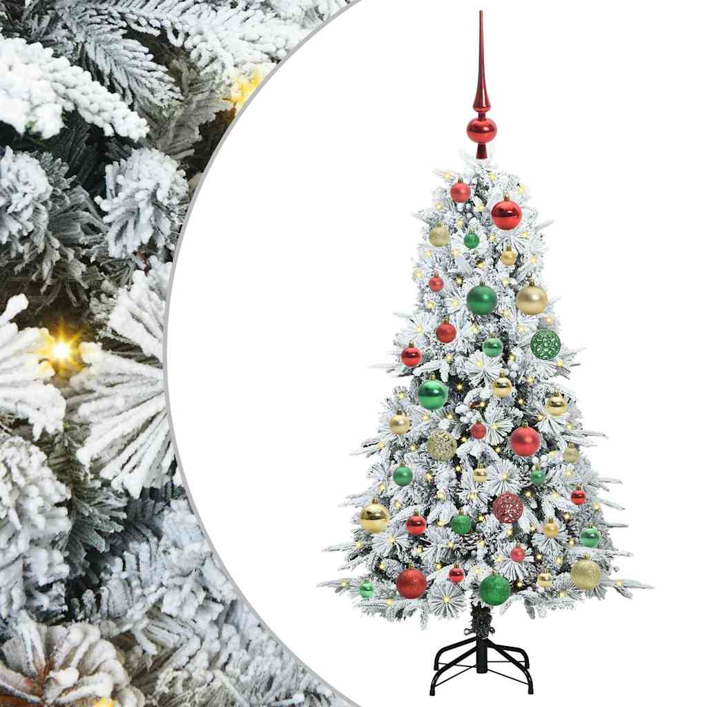 Albero di Natale Artificiale con Rami Pieghevoli Bianco 120 cm