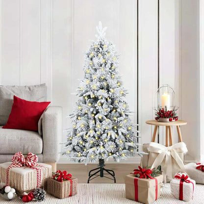 Albero di Natale Artificiale con Rami Pieghevoli Bianco 150 cm