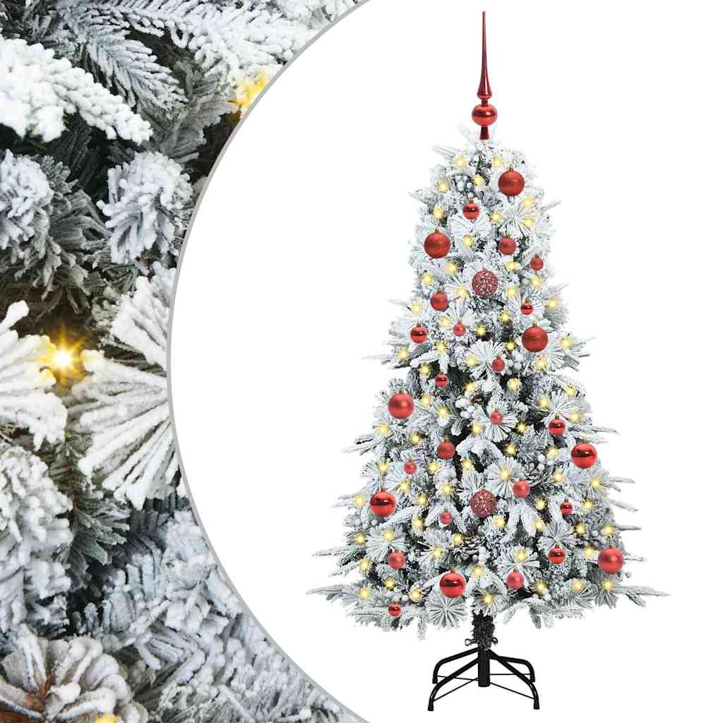 Albero di Natale Artificiale con Rami Pieghevoli Bianco 150 cm