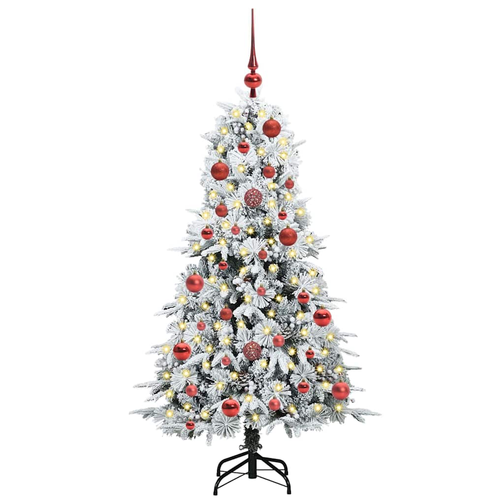 Albero di Natale Artificiale con Rami Pieghevoli Bianco 150 cm